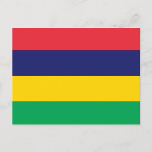 Mauritius flagga vykort (Framsida)