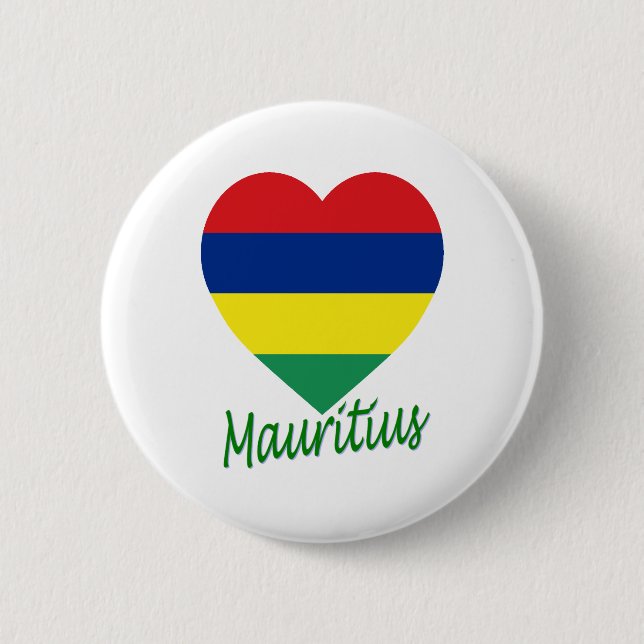 Mauritius flaggahjärta knapp (Framsida)