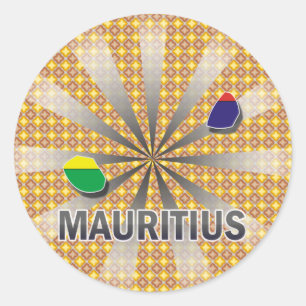 Mauritius flaggakarta 2,0 runt klistermärke