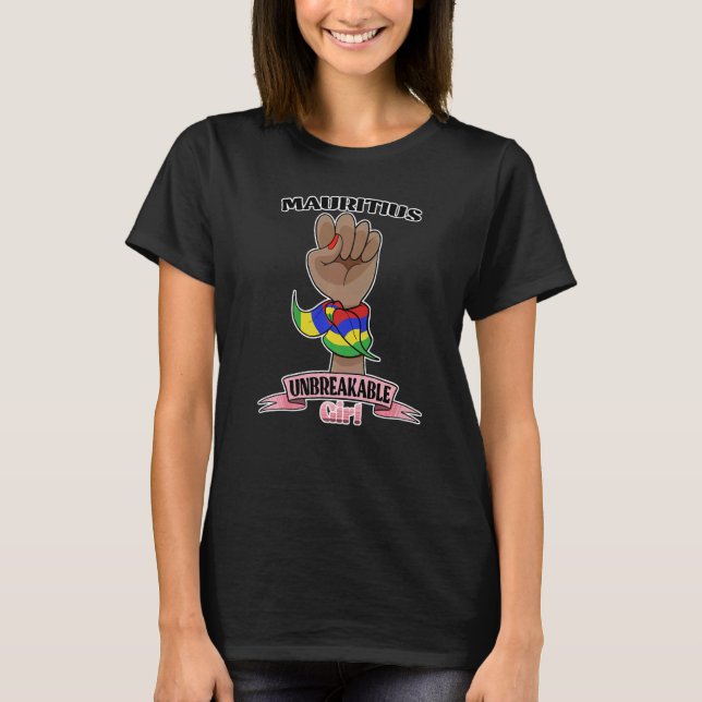 Mauritius Flicka Obrytbar Mauritius Arv Maur T Shirt (Framsida)