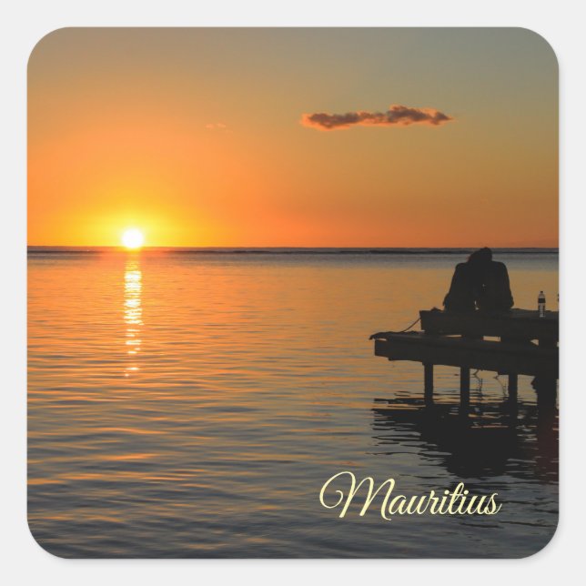 Mauritius Fyrkantigt Klistermärke (Framsida)