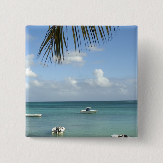 Mauritius, Grand Baie. Båtar förankrade i den Knapp (Framsida)
