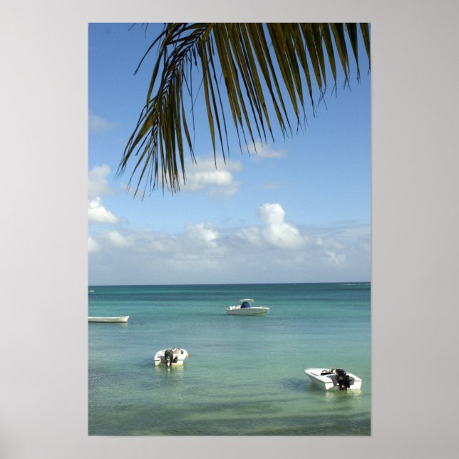 Mauritius, Grand Baie. Båtar förankrade i Poster (Framsidan)