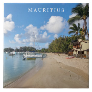 Mauritius Grand Baie-strandvisare keramiskt platto Kakelplatta