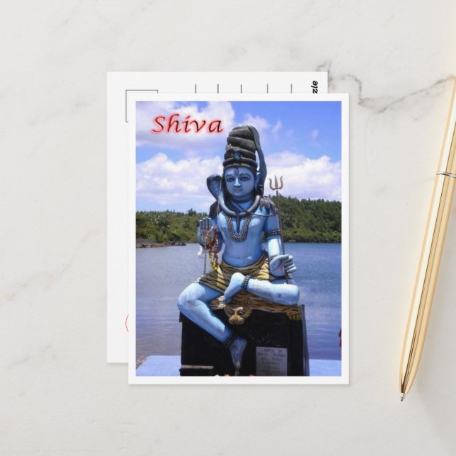Mauritius - Gud Shiva - Vykort (Fram/Back In Situ)