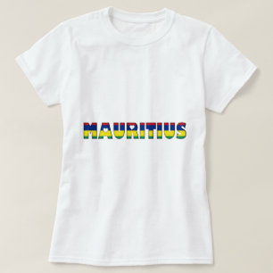 Mauritius Hearts Typography Land Flagga T Shirt