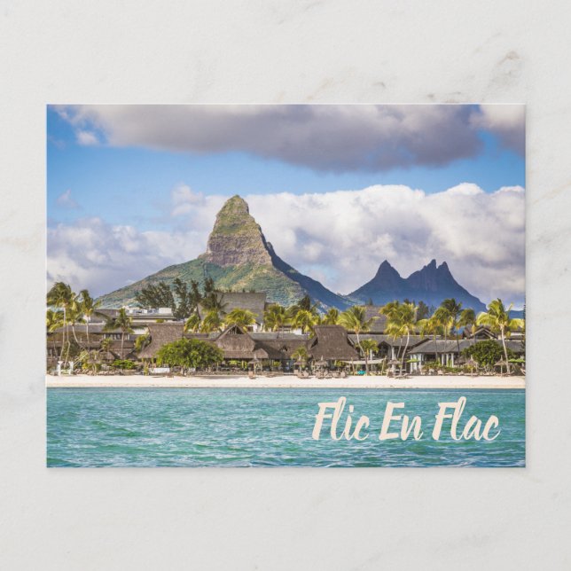 Mauritius Indian Ocean Flic En flac Beach Souvenir Helg Vykort (Framsida)