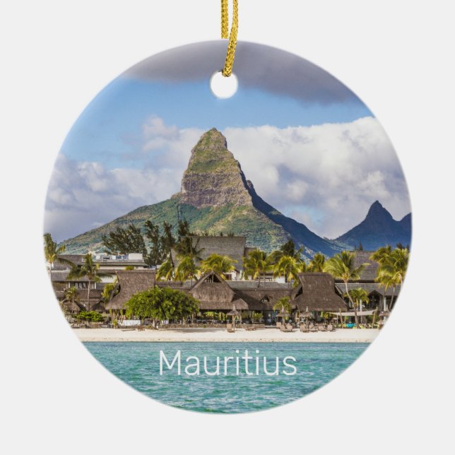 Mauritius Indian Ocean Flic En flac Beach Souvenir Julgransprydnad Keramik (Framsidan)