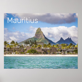 Mauritius Indian Ocean Flic En flac Beach Souvenir Poster