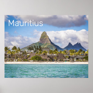 Mauritius Indian Ocean Flic En flac Beach Souvenir Poster