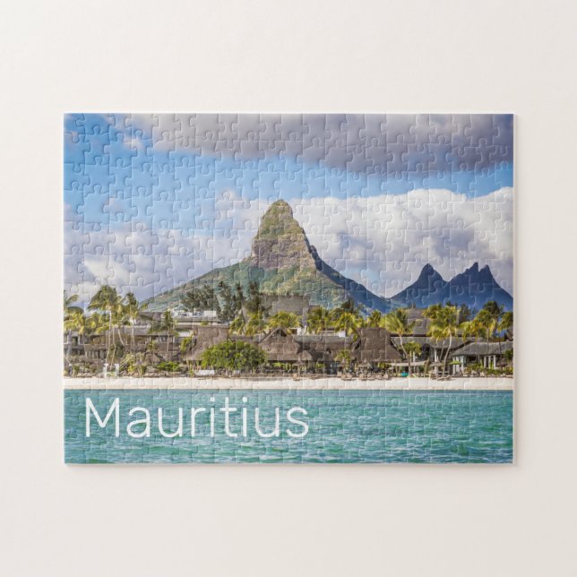 Mauritius Indian Ocean Flic En flac Beach Souvenir Pussel (Horisontell)