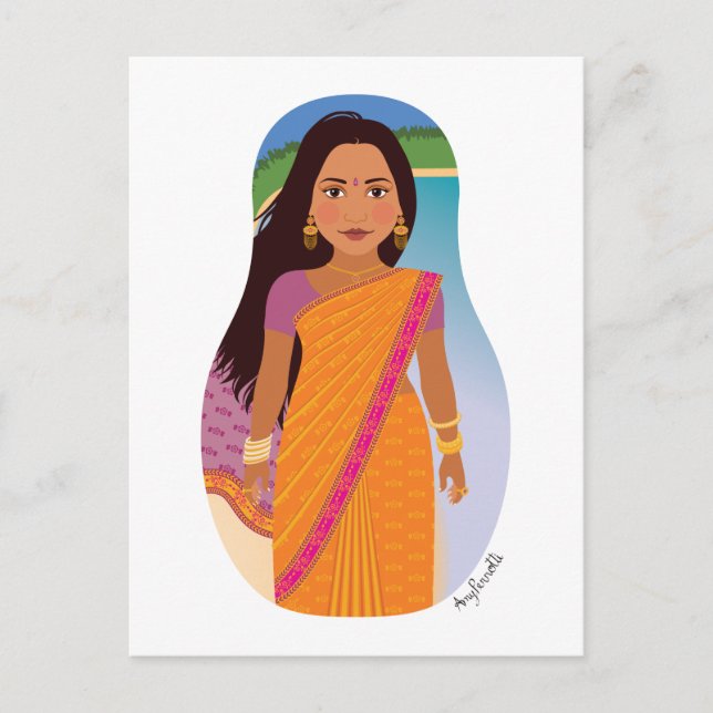 Mauritius, indisk Matryoshka-vykort Vykort (Framsida)