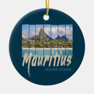 Mauritius Indiska oceanen vintage strand souvenir Julgransprydnad Keramik
