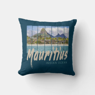 Mauritius Indiska oceanen vintage strand souvenir Kudde