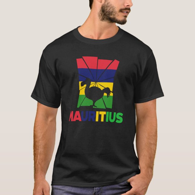 Mauritius Mauritian Mauritius Flag Animal Silhouet T Shirt (Framsida)