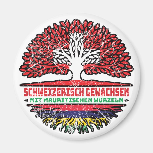 Mauritius Mauritisch Schweizer Schweiz Baum Wurzel Magnet (Framsidan)