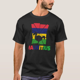 Mauritius Mauritius Flagga Animal Silhouet T Shirt