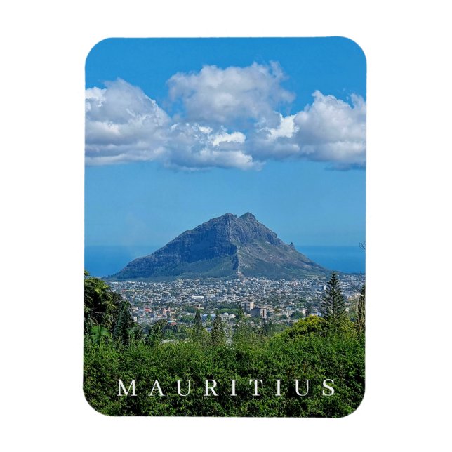 Mauritius moln över bergsmagnet magnet (Vertikal)