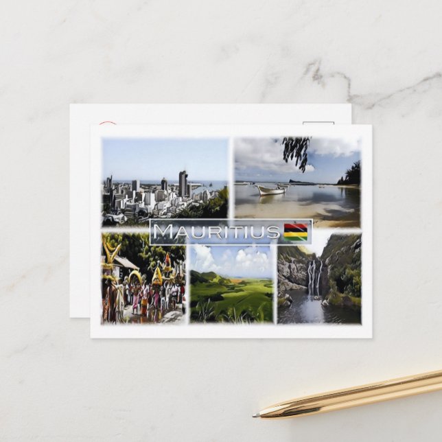 Mauritius - Mosaic - Vykort (Fram/Back In Situ)