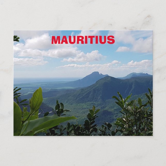 Mauritius Mountain liggande vykort (Framsida)