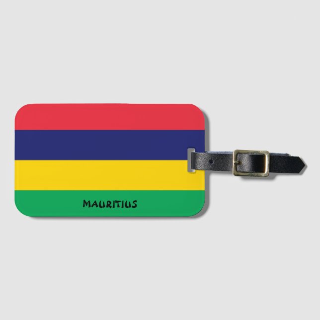 Mauritius National Flagga Patriotic Bagagebricka (Framsida horisontal)