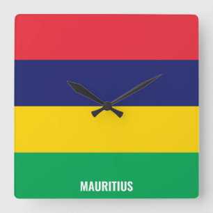 Mauritius National Flagga Patriotic Fyrkantig Klocka