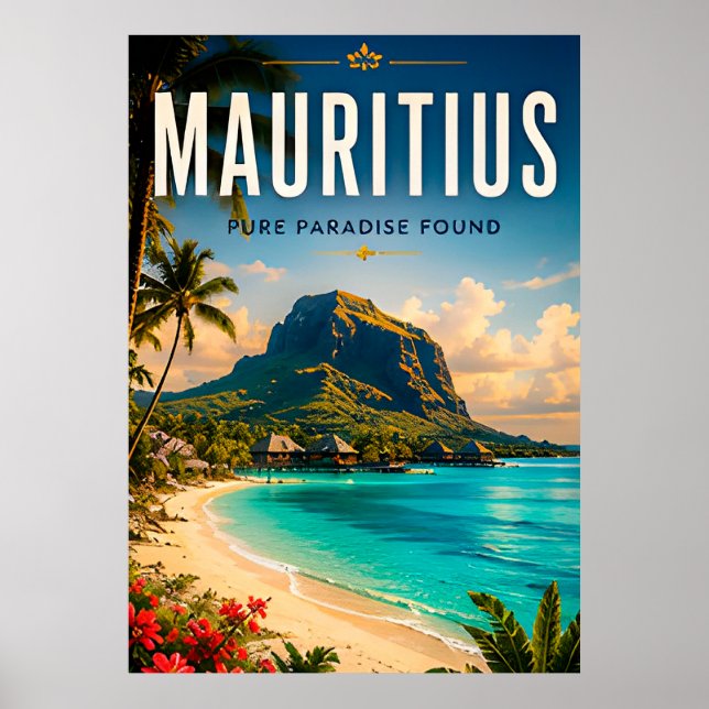 🌴 Mauritius Öparadis Kust 🌊 Poster (Framsidan)