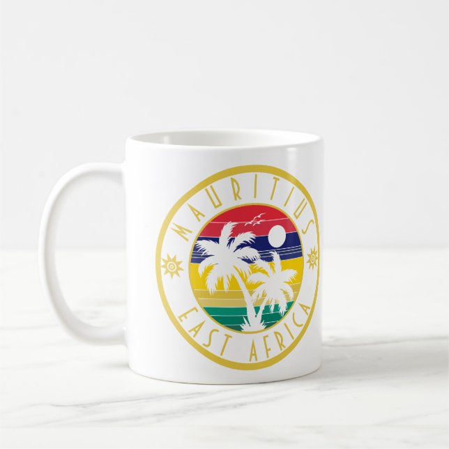 Mauritius Öster Afrika Retro Sunset Souvenirs 60 Kaffemugg (Vänster)