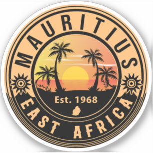 Mauritius Öster Afrika Retro Sunset Souvenirs 60 Klistermärken