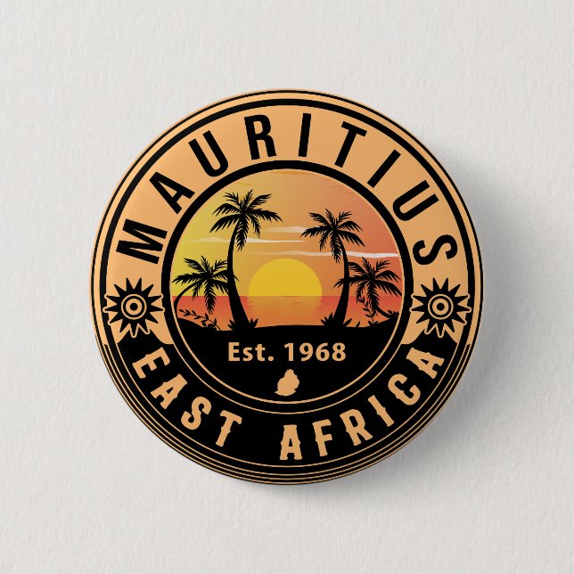 Mauritius Öster Afrika Retro Sunset Souvenirs 60 Knapp (Framsida)