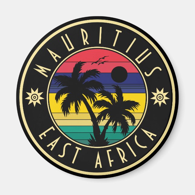 Mauritius Öster Afrika Retro Sunset Souvenirs 60 Magnet (Framsidan)