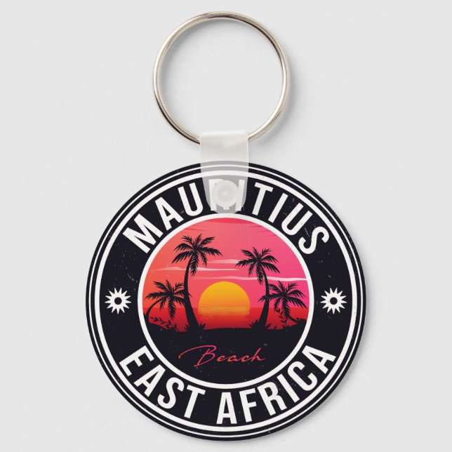 Mauritius Öster Afrika Retro Sunset Souvenirs 60 Nyckelring (Framsida)