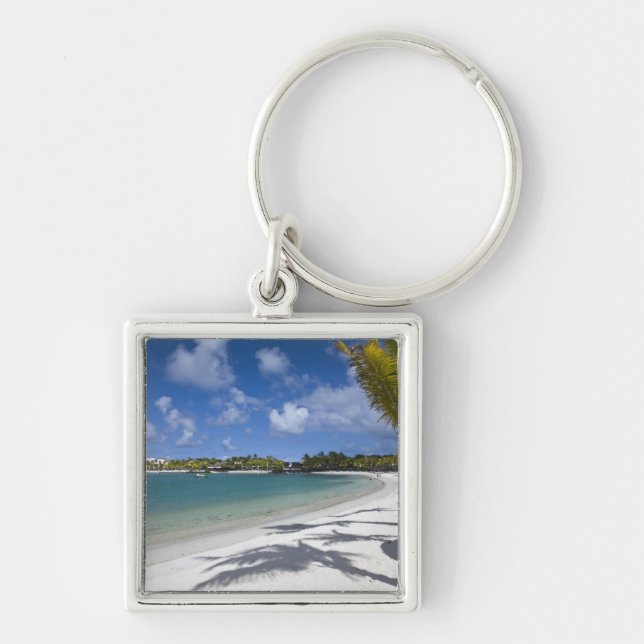 Mauritius, östra Mauritius, Trou d' Eau Douce, Fyrkantig Silverfärgad Nyckelring (Framsidan)