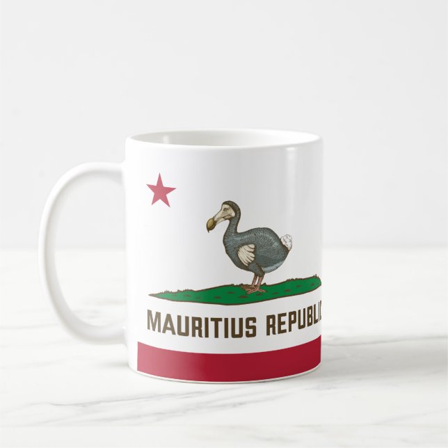 Mauritius Republiken Kalifornien Flagga Dodo Kaffemugg (Vänster)