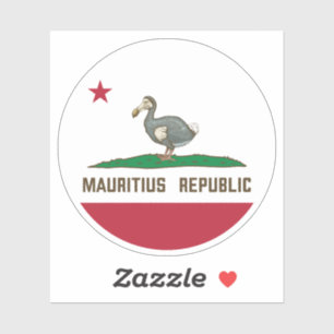 Mauritius Republiken Kalifornien Flagga Dodo Klistermärken