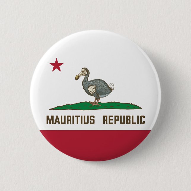 Mauritius Republiken Kalifornien Flagga Dodo Knapp (Framsida)