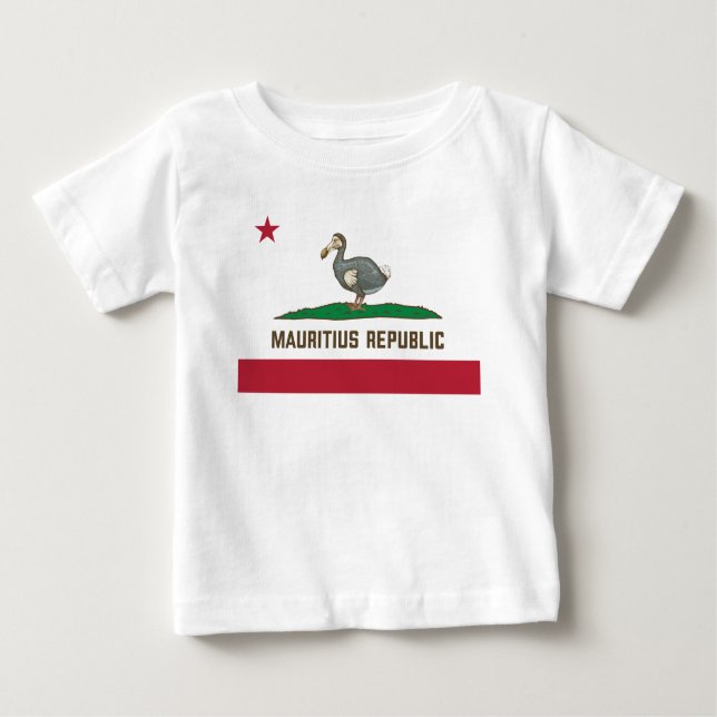 Mauritius Republiken Kalifornien Flagga Dodo T Shirt (Framsida)
