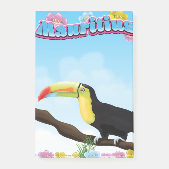 Mauritius resemålad poster post-it block (Framsida)