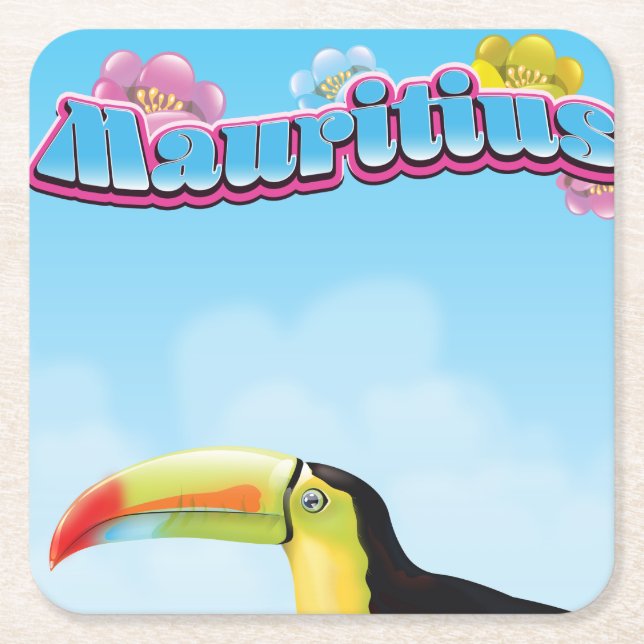 Mauritius resemålad poster underlägg papper kvadrat (Framsidan)