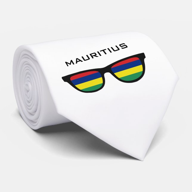 Mauritius Shades anpassningsbar text och färg tie Slips (Rullad)