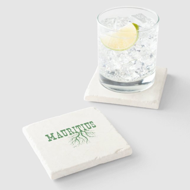 Mauritius Träd Roots Ord Art Mauritius Roted Stenunderlägg (Sidan)