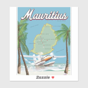 Mauritius vintage affisch klistermärken
