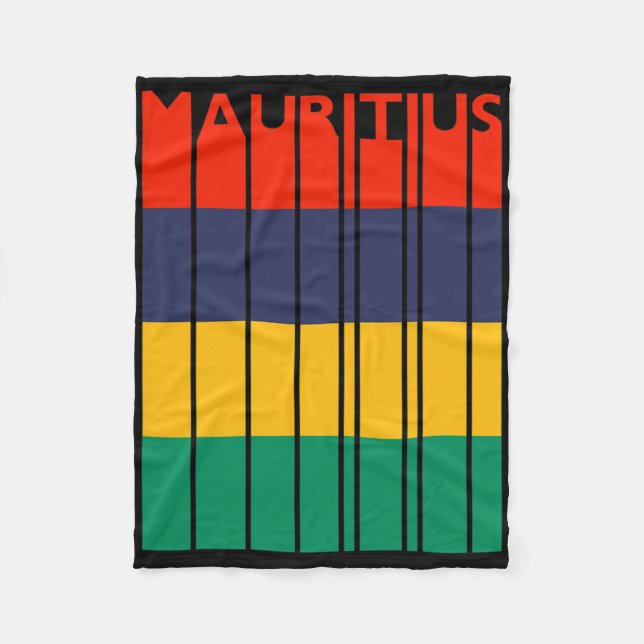 Mauritius Vintage Mauritianska Flaggan Semester  Fleecefilt (Framsidan)