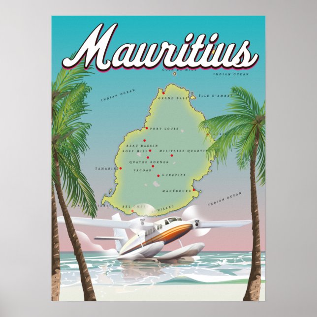Mauritius vintage resor poster (Framsidan)
