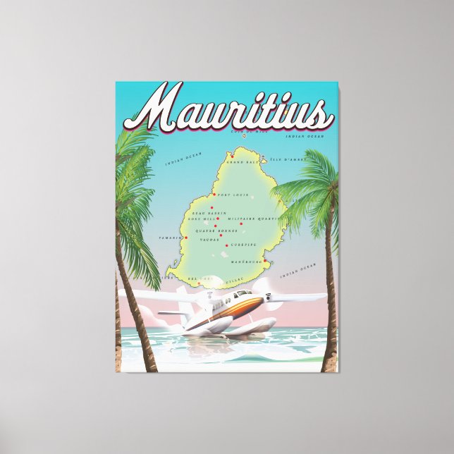Mauritius vintage resposter canvastryck (Framsida)