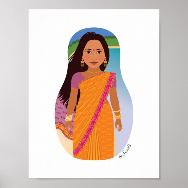 Mauritiusindisk Matryoshka-affisch Poster (Framsidan)