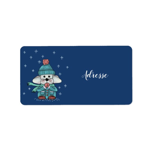 Maus im Schnee  Adressetikett (Framsidan)