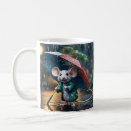 Maus mit Schirm Postcard Kaffemugg