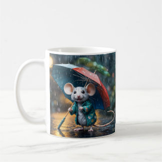 Maus mit Schirm Postcard Kaffemugg
