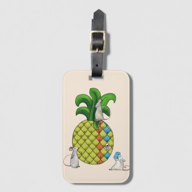 Mäuse nähen Ananas Bagagebricka (Framsida vertikal)